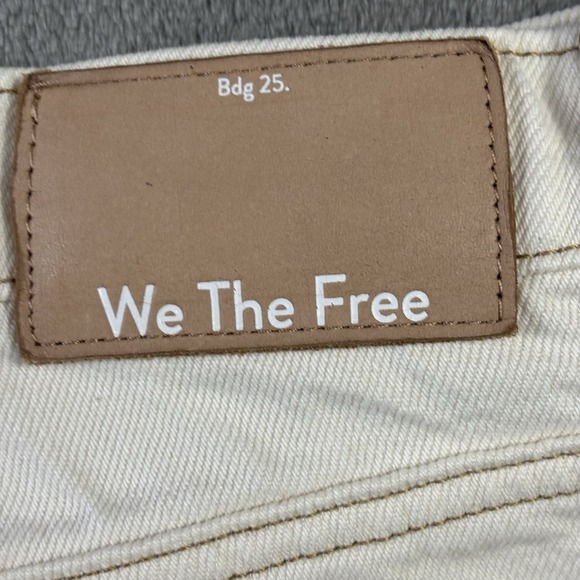 We The Free People Jeans Womens 30 Laurel Canyon Flare Ivory High Rise (Mended) - Picture 9 of 16